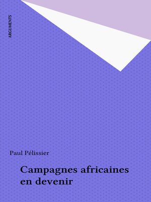 cover image of Campagnes africaines en devenir